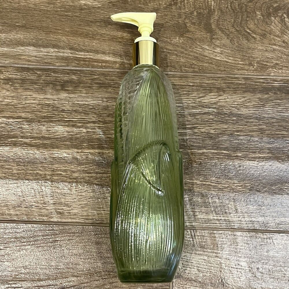 Vintage Avon Glass Golden Harvest Corn Ear On The Cob Soap/Lotion Dispenser 10”